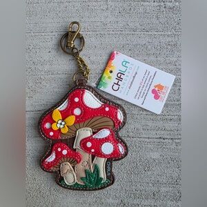 CHALA Handbags Keychain / Bag Charm – Red Mushroom Toadstool NEW with Tag – 4.5”